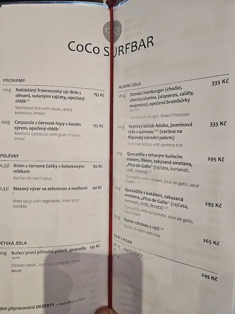 Menu_SURFBAR Restaurant_Blansko_image_1