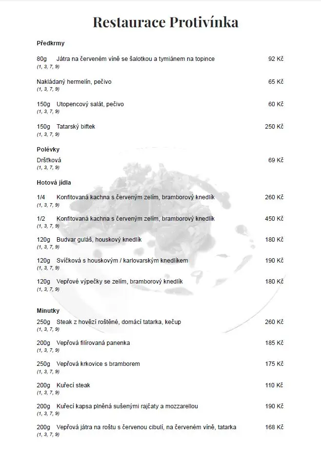 Menu_Restaurace Protivínka_Bechyně_image_1