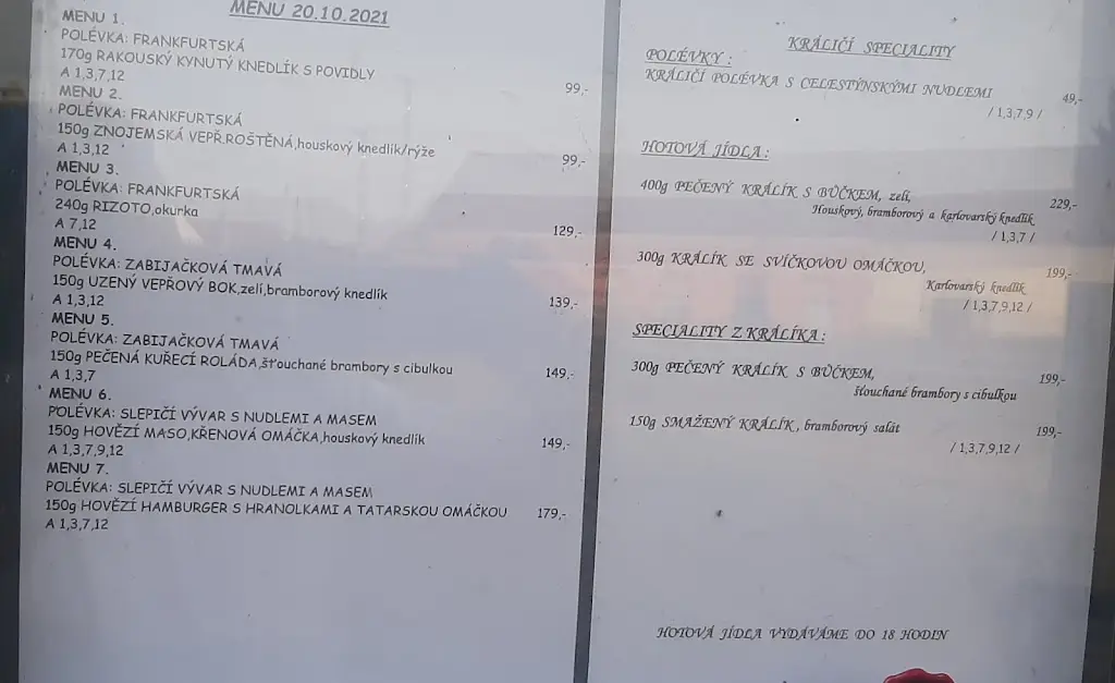 Menu_Motorest U Štěpána s.r.o._Blížkovice_immagine_1