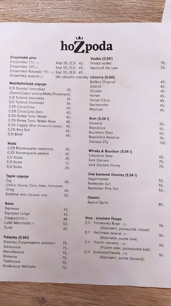 Menu_Restaurant hoZpoda_Blížkovice_immagine_3