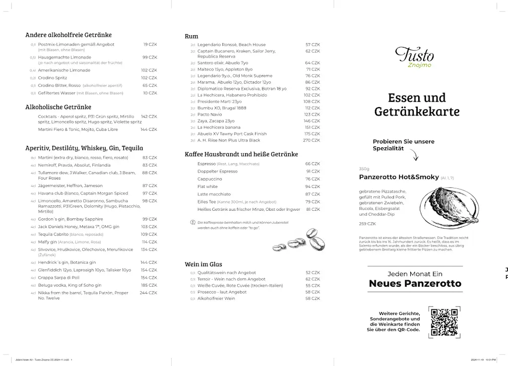 Menu_Tusto Znojmo_Blížkovice_image_2