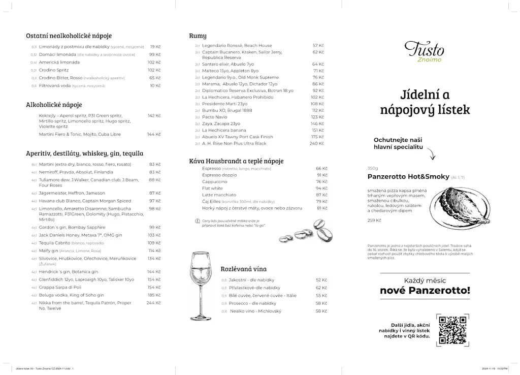 Menu_Tusto Znojmo_Blížkovice_image_4
