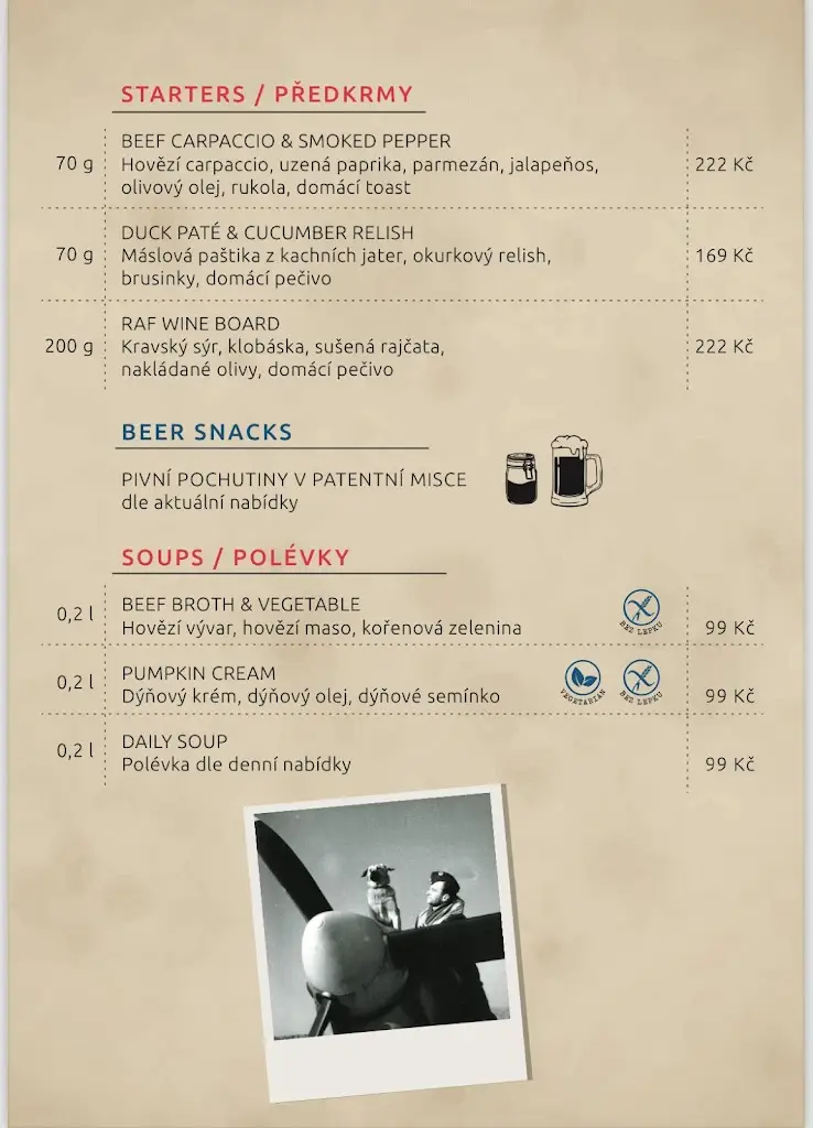 Menu_RAF House_Blížkovice_immagine_3