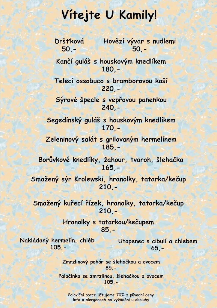 Menu_U Kamily_Blížkovice_image_1