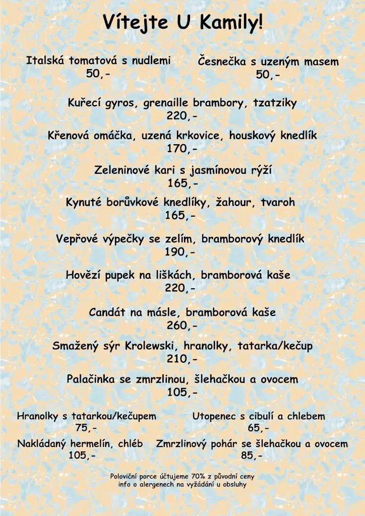 Menu_U Kamily_Blížkovice_image_2