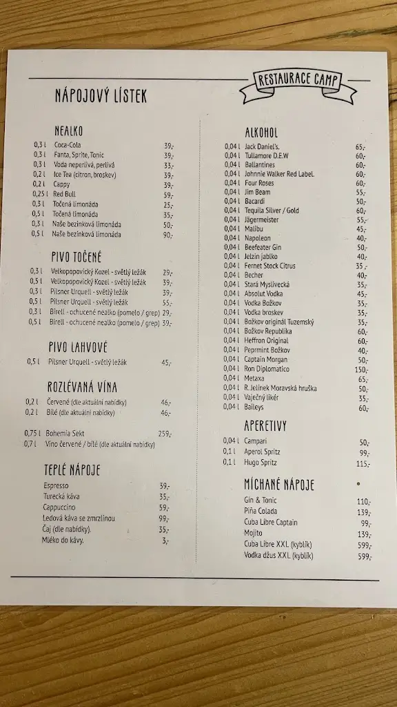 Menu_Restaurace Camp_Blížkovice_image_2
