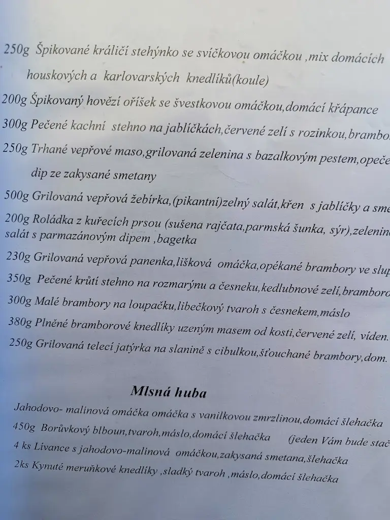 Menu_Chata Tereza_Blížkovice_image_1