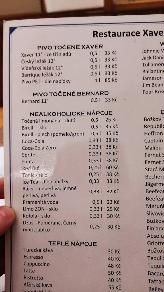 Menu_Restaurace Pension Xaver_Blučina_immagine_2