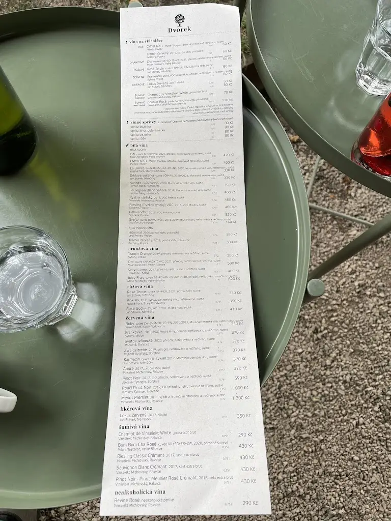 Menu_Dvorek Bořetice / café wine bistro_Bořetice_image_3