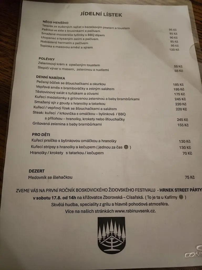 Menu_Rabínův Šenk_Boskovice_immagine_1