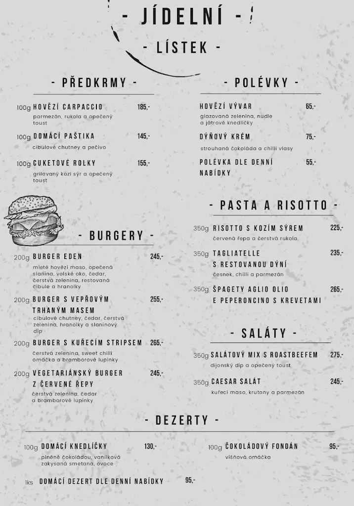 Menu_Restaurace Eden_Boskovice_immagine_2