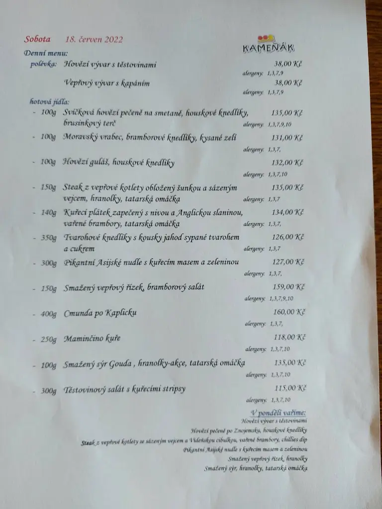 Menu_Restaurace Kameňák_Bechyně_image_2