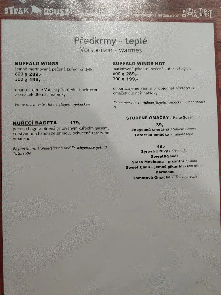 Menu_Steak House Codys_Břeclav_immagine_1