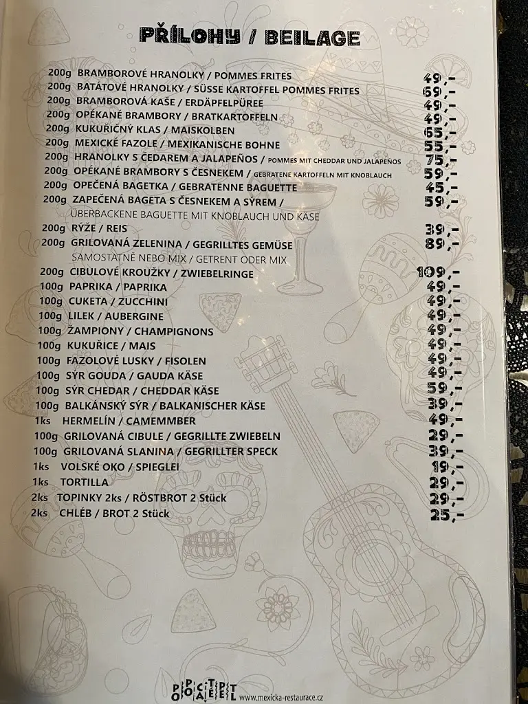 Menu_Popocatepetl Mexican restaurant_Břeclav_image_1
