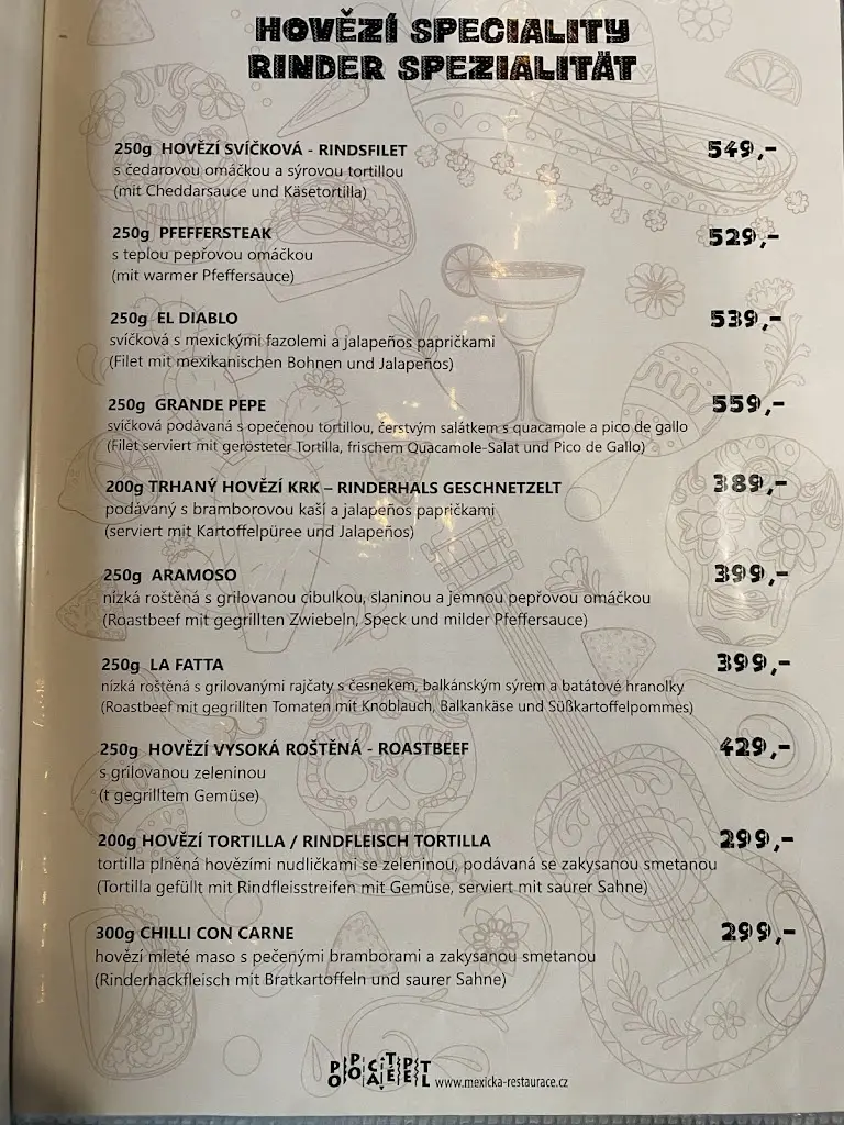 Menu_Popocatepetl Mexican restaurant_Břeclav_image_2