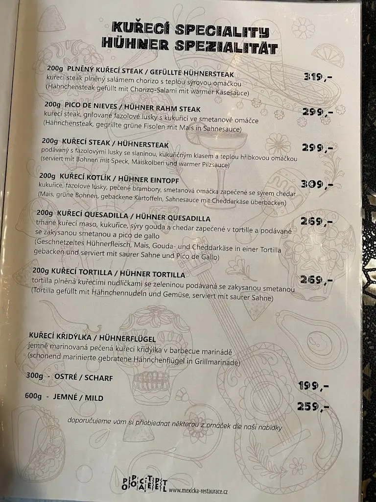 Menu_Popocatepetl Mexican restaurant_Břeclav_image_3
