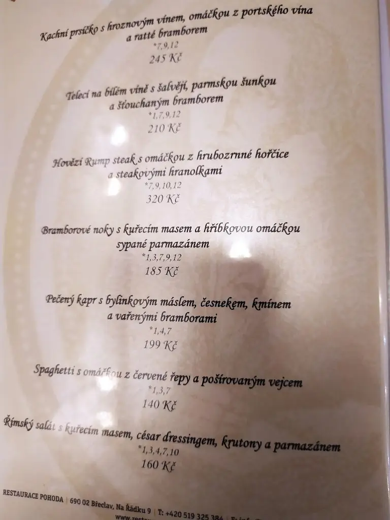 Menu_Restaurace Pohoda_Břeclav_immagine_2