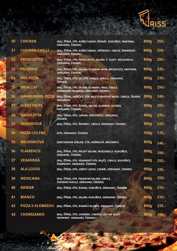 Menu_Restaurace Pizzerie Iriss_Břeclav_image_2