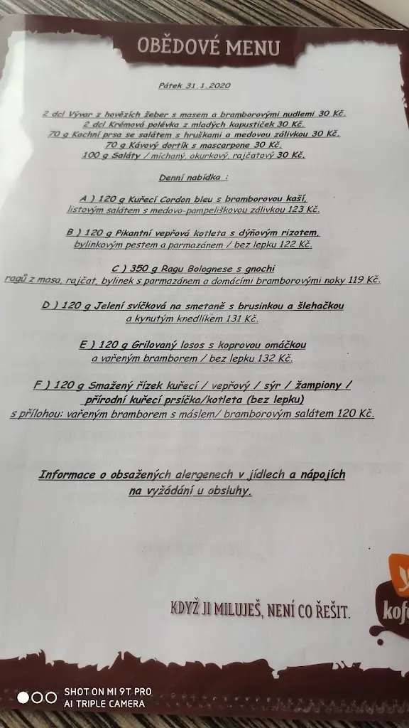 Menu_Restaurace Harmonie_Břeclav_immagine_1