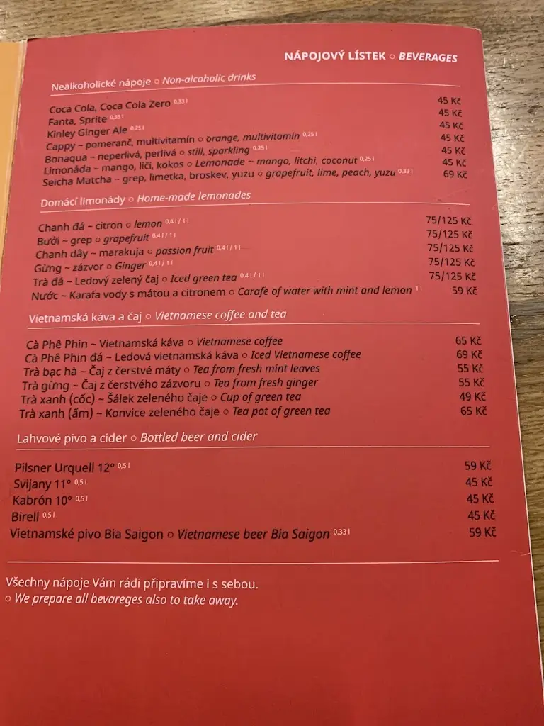 Menu_Gỗ Brno - Vietnamese Street Food_Brno_immagine_1