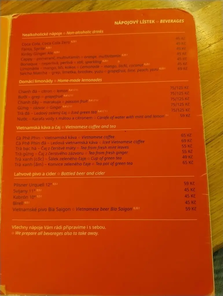 Menu_Gỗ Brno - Vietnamese Street Food_Brno_immagine_2