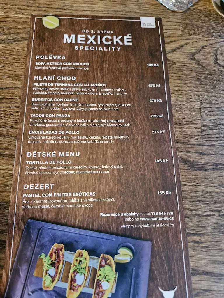 Menu_Restaurant a Steakhouse Monte Bú_Brno_image_2