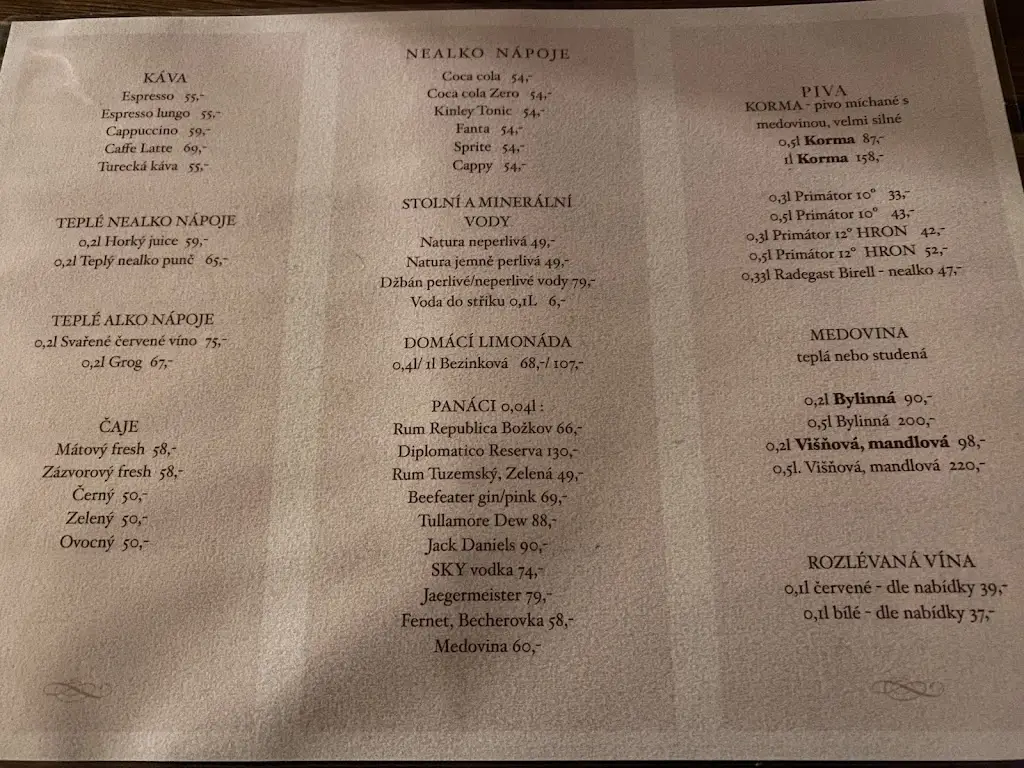 Menu_Středověká krčma_Brno_immagine_1