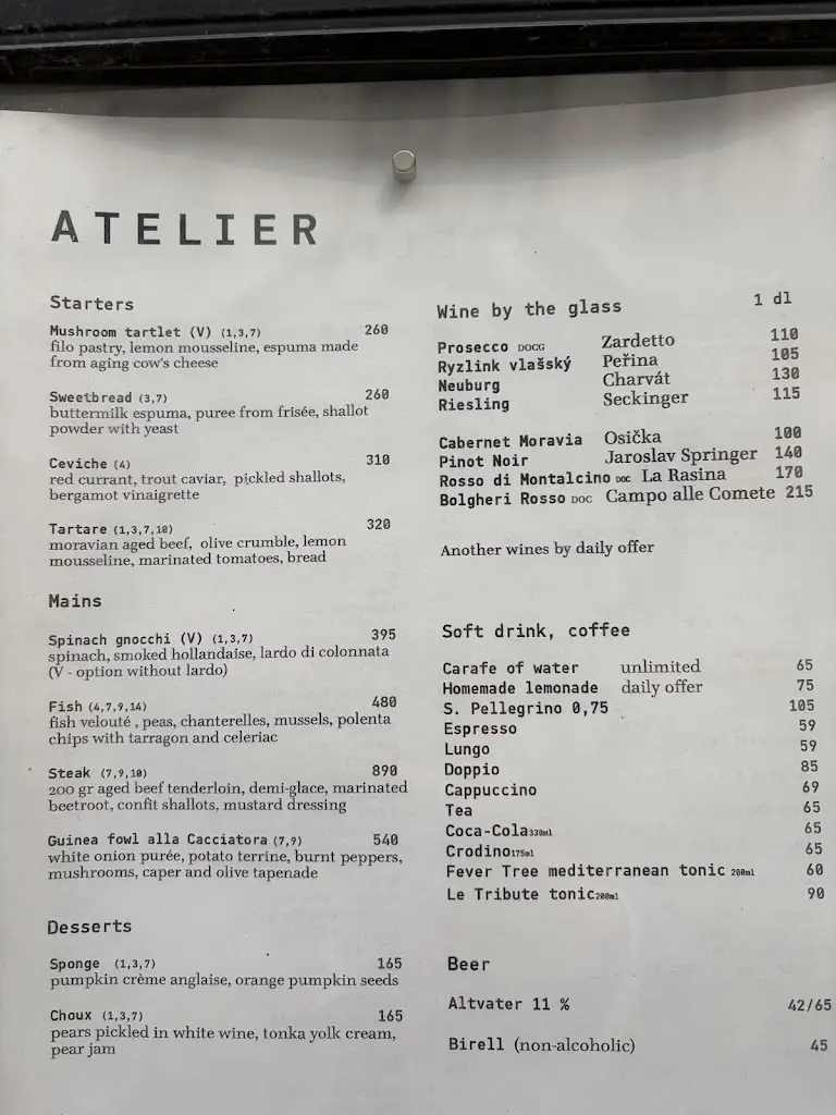 Menu_Atelier Bar & Bistro_Brno_image_2