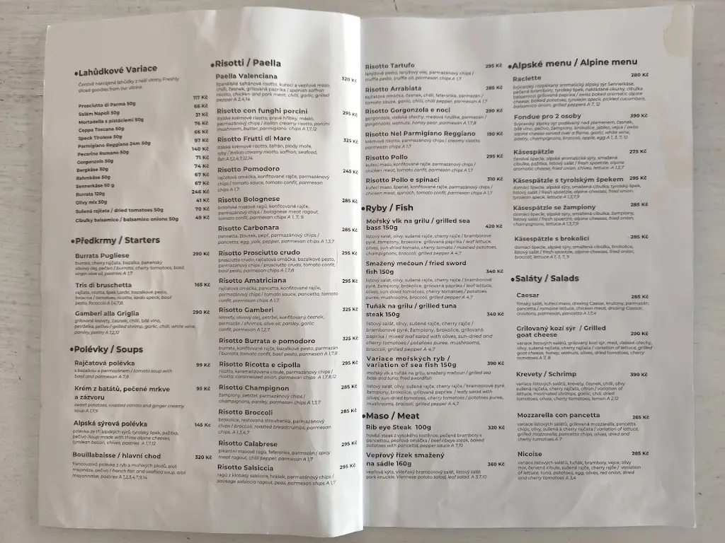 Menu_Jean Paul's Restaurant Zelný trh_Brno_image_1