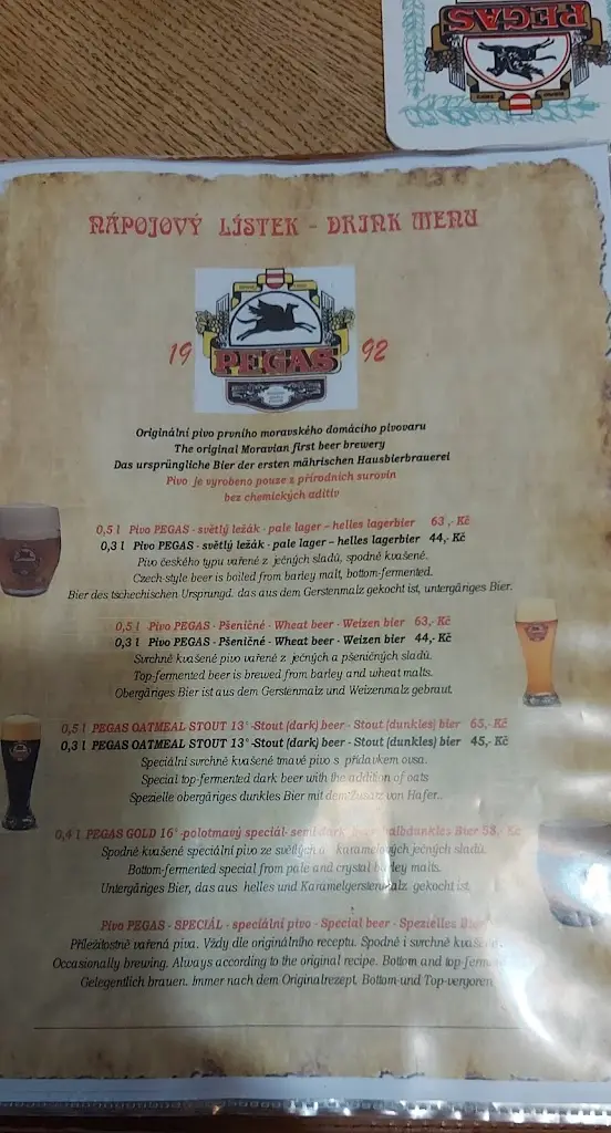 Menu_Pivnice Pegas Jakubská_Brno_image_4