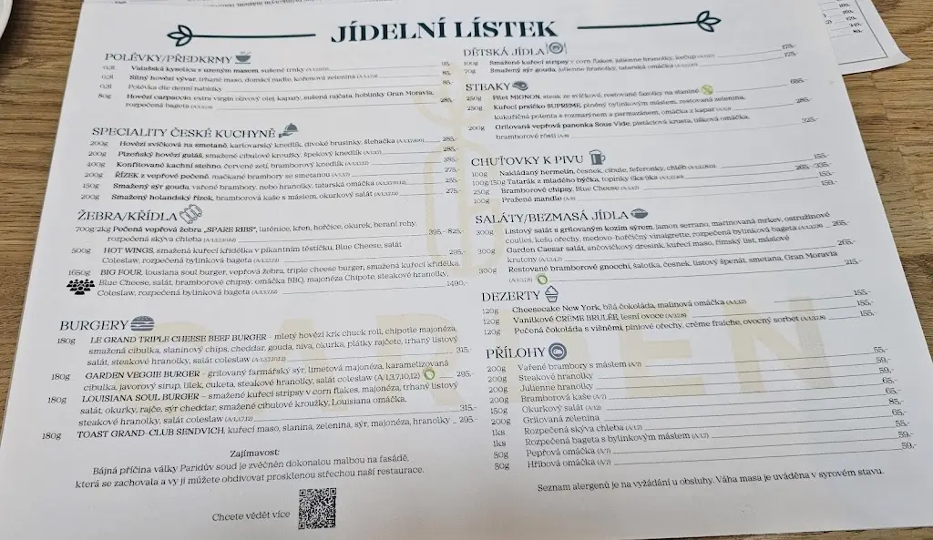 Menu_Garden restaurant & PUB_Brno_image_1