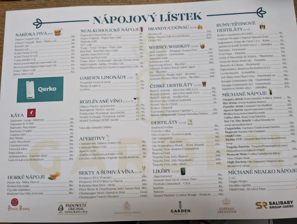 Menu_Garden restaurant & PUB_Brno_image_3