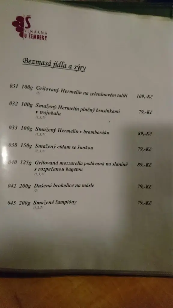 Menu_Vinárna U Šembery_Bučovice_immagine_3