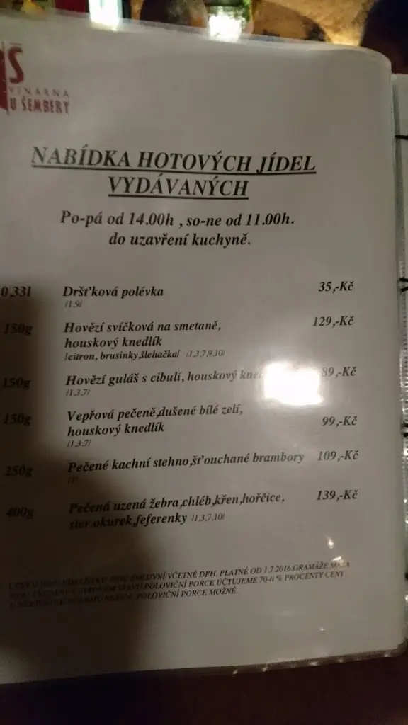 Menu_Vinárna U Šembery_Bučovice_immagine_4