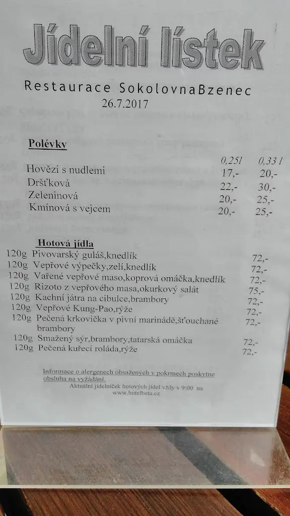 Menu_Restaurace Sokolovna_Bzenec_immagine_2