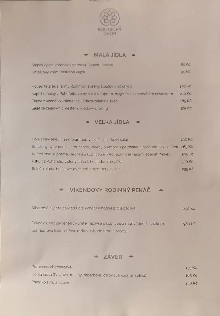 Menu_Restaurace a hotel Kounický dvůr_Dolní Kounice_image_1