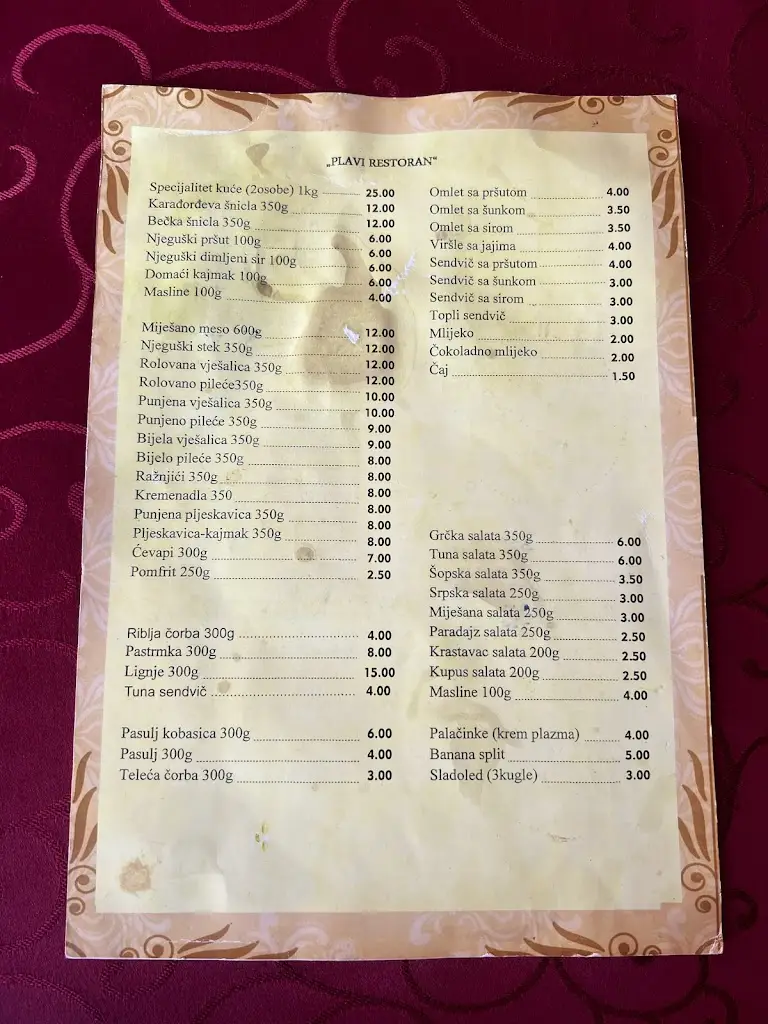 Menu_Blue Restaurant_Černá Hora_image_2