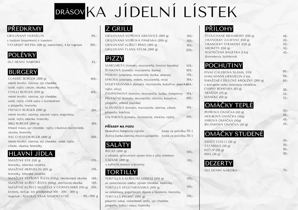 Menu_Restaurace Drásovka_Drásov_image_2