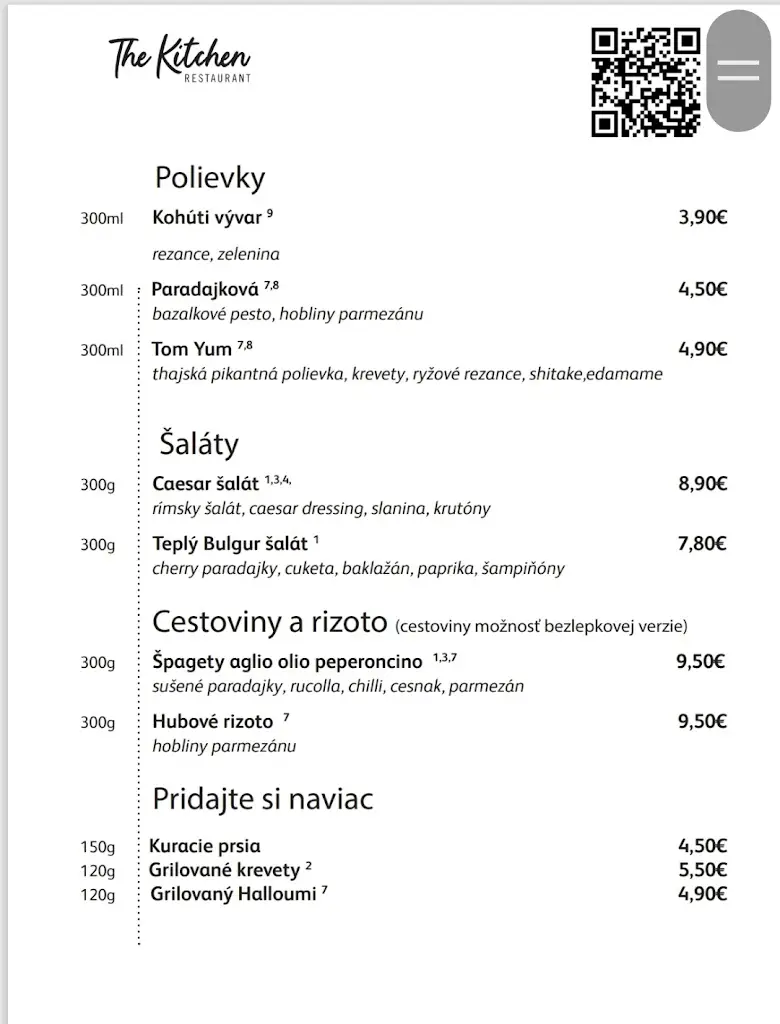 Menu_The Kitchen Restaurant_Hlohovec_image_1