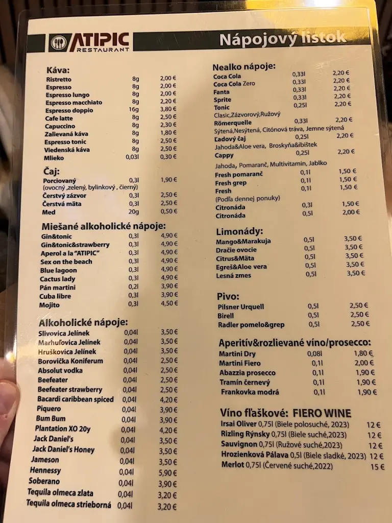 Menu_ATIPIC GYM & RESTAURANT_Hlohovec_image_3