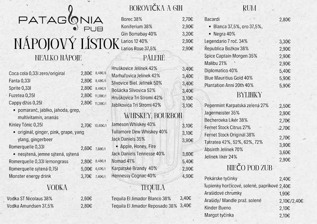 Menu_Patagonia Pub Hlohovec_Hlohovec_image_2