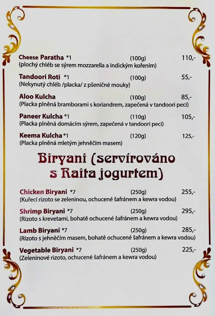 Menu_Taste of India Hodonin_Hodonín_immagine_1