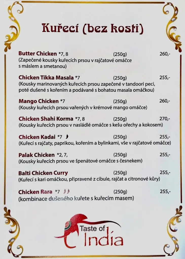 Menu_Taste of India Hodonin_Hodonín_immagine_3