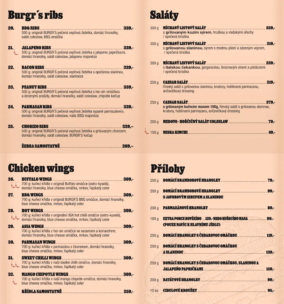 Menu_Burgr's Fresh Burger Bistro_Hodonín_image_1