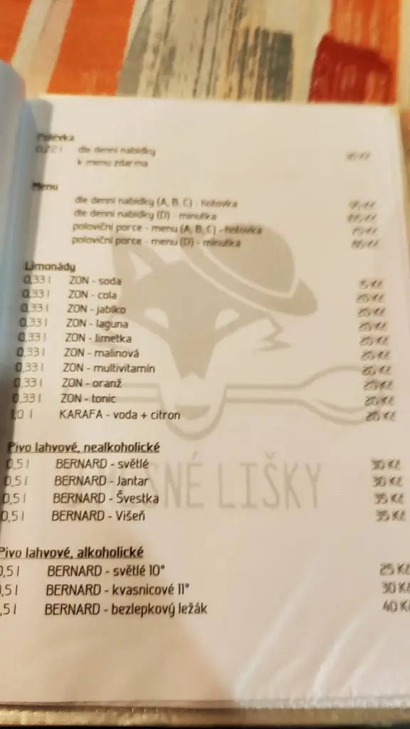 Menu_U Mlsné Lišky - Veganská & vegetariánská restaurace_Hodonín_image_4
