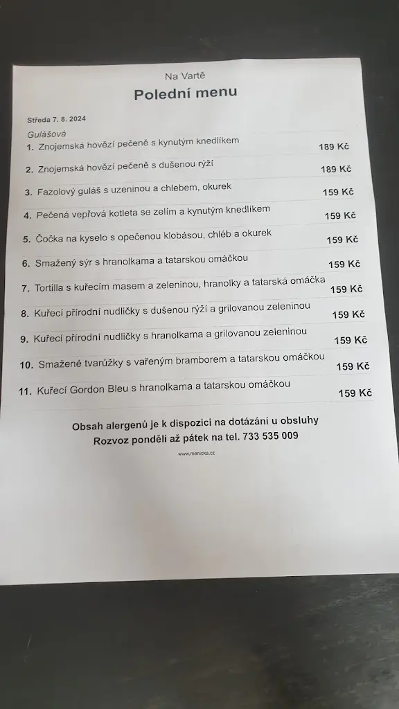 Menu_Restaurace Na Vartě_Hodonín_image_2