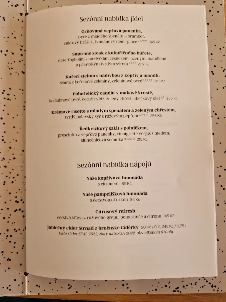 Menu_Amande restaurant_Hustopeče_image_2