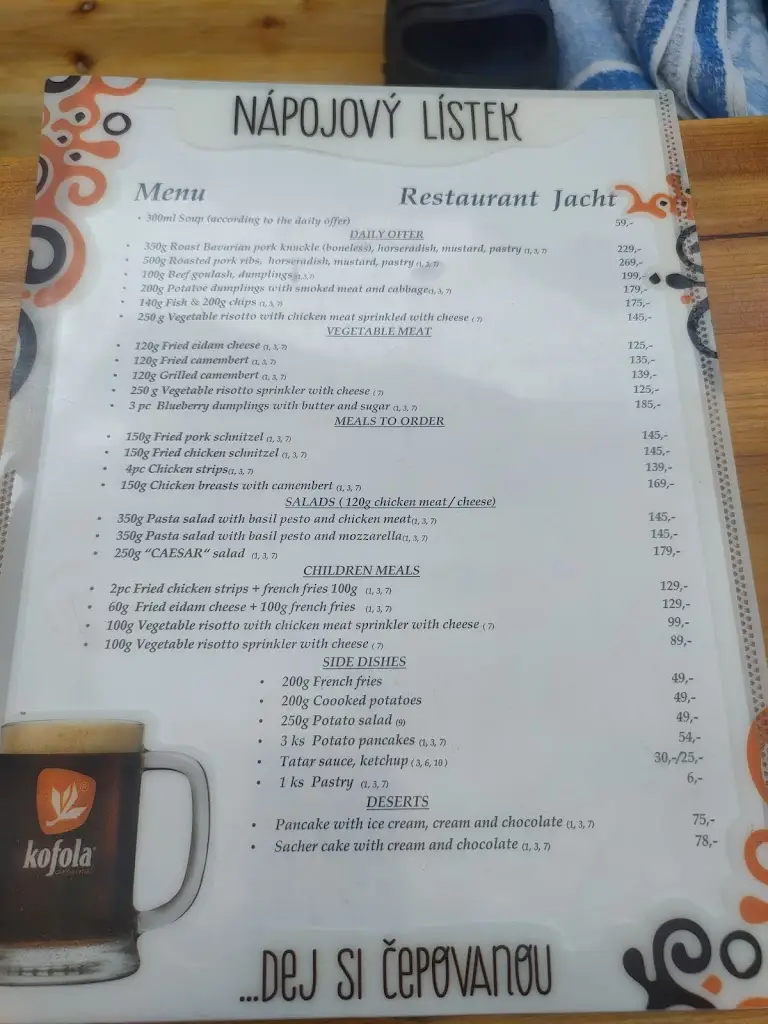 Menu_Jacht_Jedovnice_immagine_1