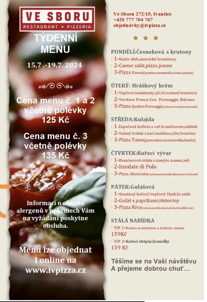 Menu_Restaurant Pizzeria Ve Sboru_Ivančice_immagine_1