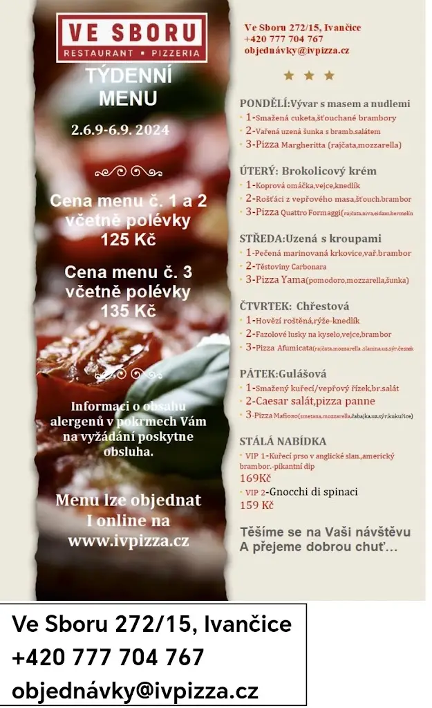 Menu_Restaurant Pizzeria Ve Sboru_Ivančice_immagine_2